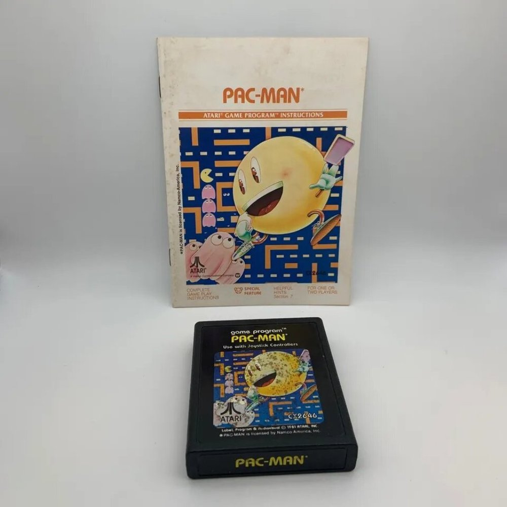 Vintage 1981 Atari Pac-Man Game Program with Original Manual